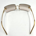 Chanel Vintage Sunglasses Rhinestone CC Logo Rimless Gradient Gold Y2 — view 9