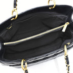 Chanel Gst Caviar Grand Shopping Tote Quilted Shoulder Bag Black Chain — view 9