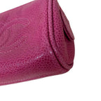 Chanel CC Caviar Leather Coin Case Cosmetic Makeup Pouch Pink — view 9