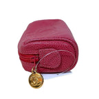 Chanel CC Caviar Leather Coin Case Cosmetic Makeup Pouch Pink — view 5