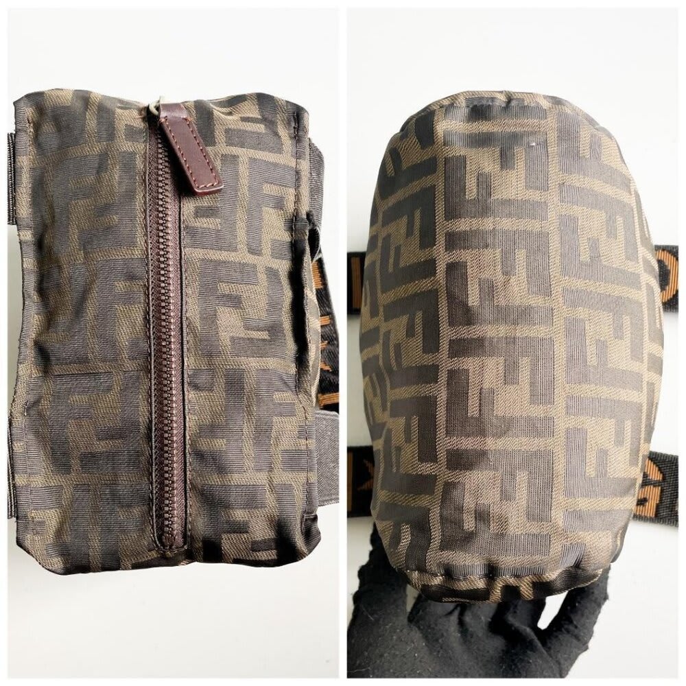 Fendi FF Vintage Zucca Canvas Mini Bag Small Handbag Tan Brown Y2 — view 6