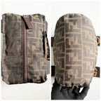 Fendi FF Vintage Zucca Canvas Mini Bag Small Handbag Tan Brown Y2 — view 6