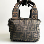 Fendi FF Vintage Zucca Canvas Mini Bag Small Handbag Tan Brown Y2 — view 3