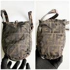 Fendi FF Vintage Zucca Canvas Mini Bag Small Handbag Tan Brown Y2 — view 5