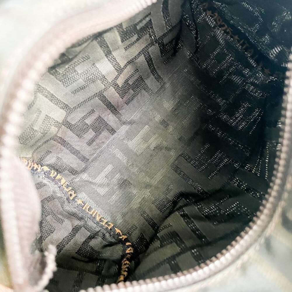 Fendi FF Vintage Zucca Canvas Mini Bag Small Handbag Tan Brown Y2 — view 8