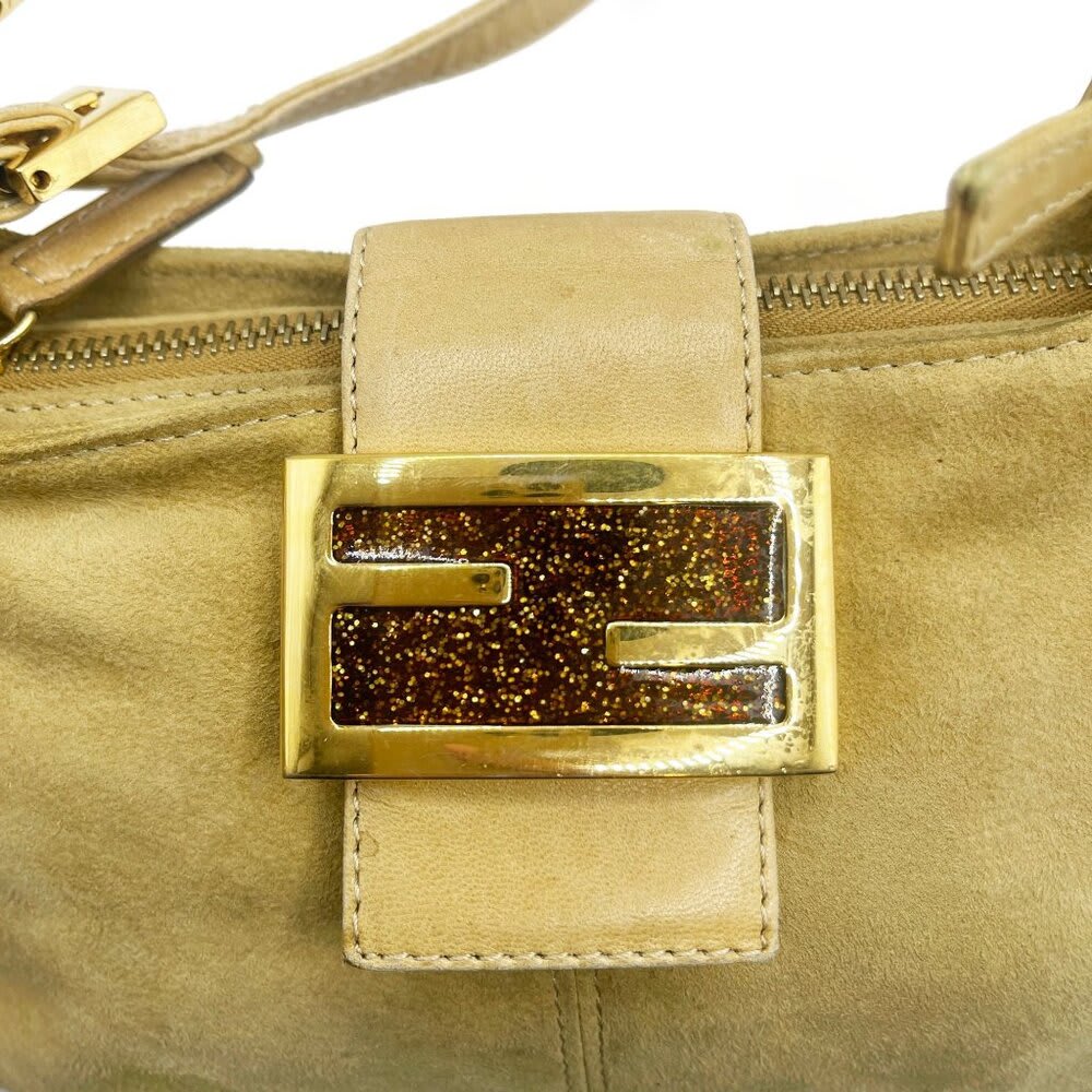 Fendi Mamma Zucca Baguette Pouch Tan Beige Flap Bag Purse — view 7