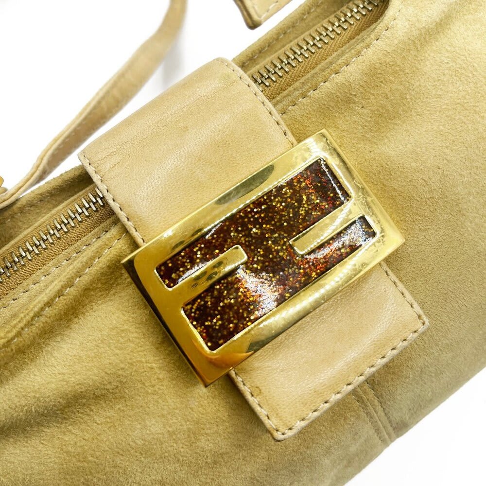 Fendi Mamma Zucca Baguette Pouch Tan Beige Flap Bag Purse — view 6
