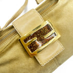 Fendi Mamma Zucca Baguette Pouch Tan Beige Flap Bag Purse — view 6