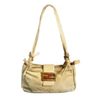 Fendi Mamma Zucca Baguette Pouch Tan Beige Flap Bag Purse — view 4