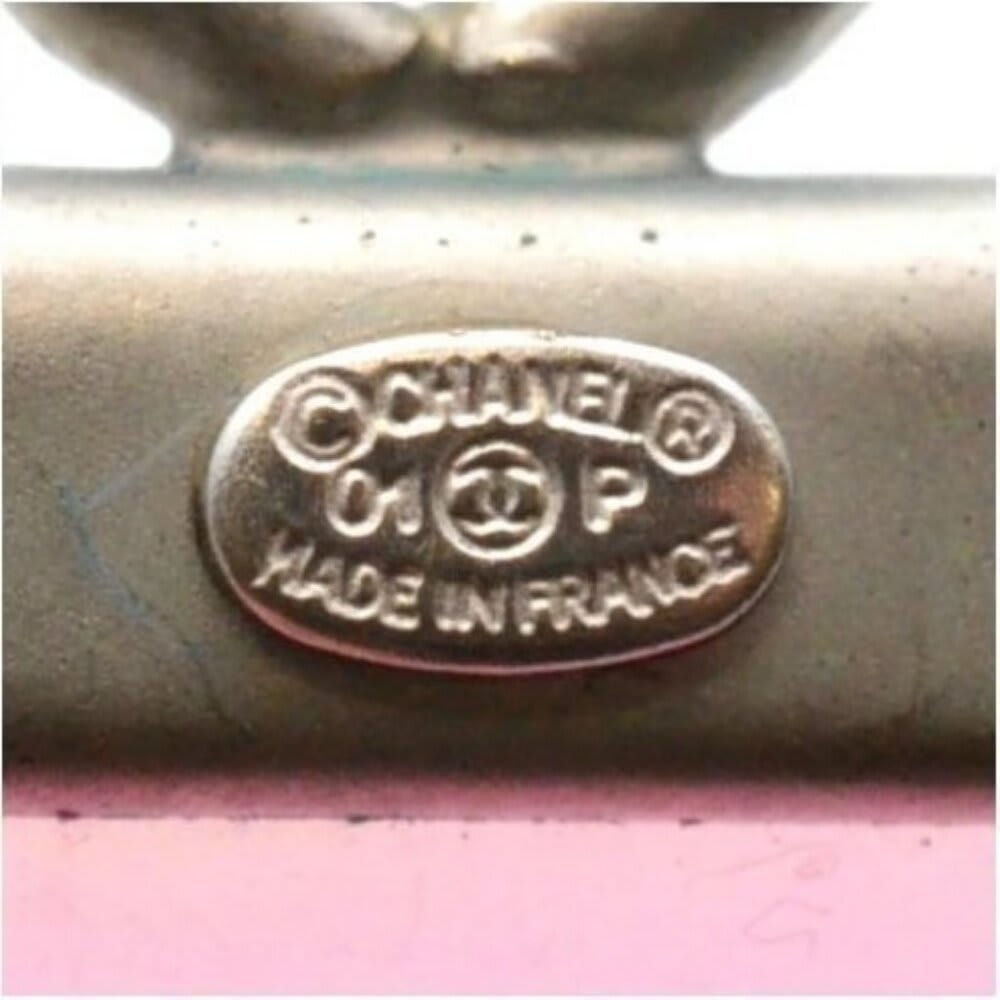 Chanel CC Logo 01 P Rubber Bracelet Pink Orange Jelly Bangle Cambon — view 8