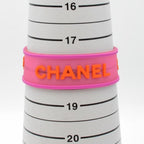Chanel CC Logo 01 P Rubber Bracelet Pink Orange Jelly Bangle Cambon — view 7