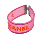 Chanel CC Logo 01 P Rubber Bracelet Pink Orange Jelly Bangle Cambon — view 4