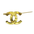 Chanel Brooch CC Vintage Gold Pin Rhinestone Crystal — view 4