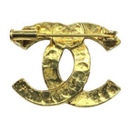 Chanel Brooch CC Vintage Gold Pin Rhinestone Crystal — view 3