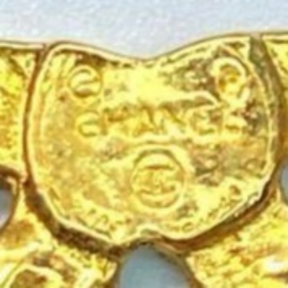 Chanel Brooch CC Vintage Gold Pin Rhinestone Crystal — view 5
