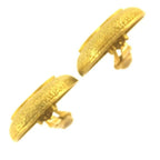 Chanel Vintage 1994 CC Gold Plate Clip-On 1" Round Medallion Logo Earrings W Box — view 5
