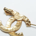 Chanel Brooch CC Vintage Gold Pin Rhinestone Crystal — view 6