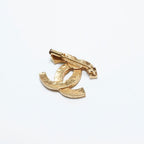 Chanel Brooch CC Vintage Gold Pin Rhinestone Crystal — view 7