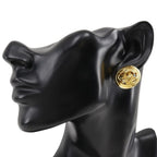 Chanel 24K Earrings Vintage CC Gold Plated Clip-On Round Medallion Logo 1996 96 — view 5