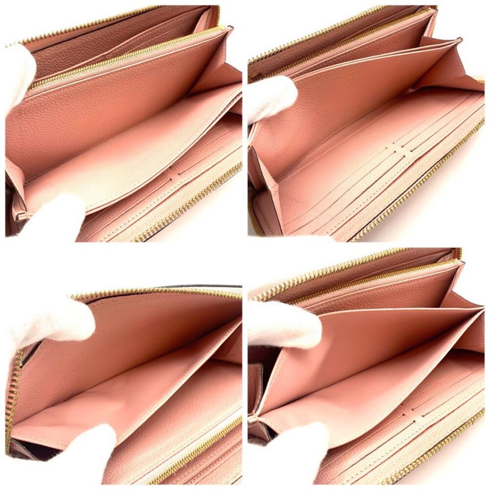 Louis Vuitton Monogram Empreinte Leather Zippy Long Wallet Rose Poudre Pink — view 8