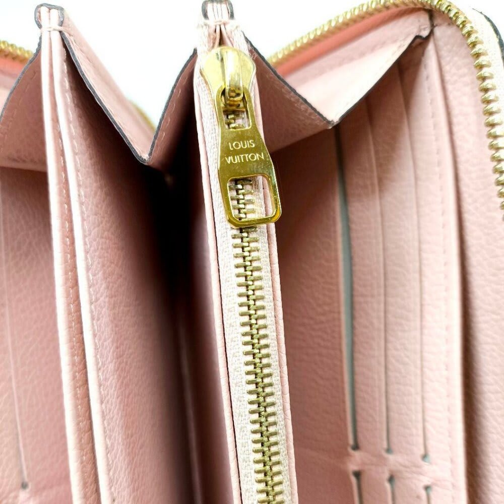 Louis Vuitton Monogram Empreinte Leather Zippy Long Wallet Rose Poudre Pink — view 9
