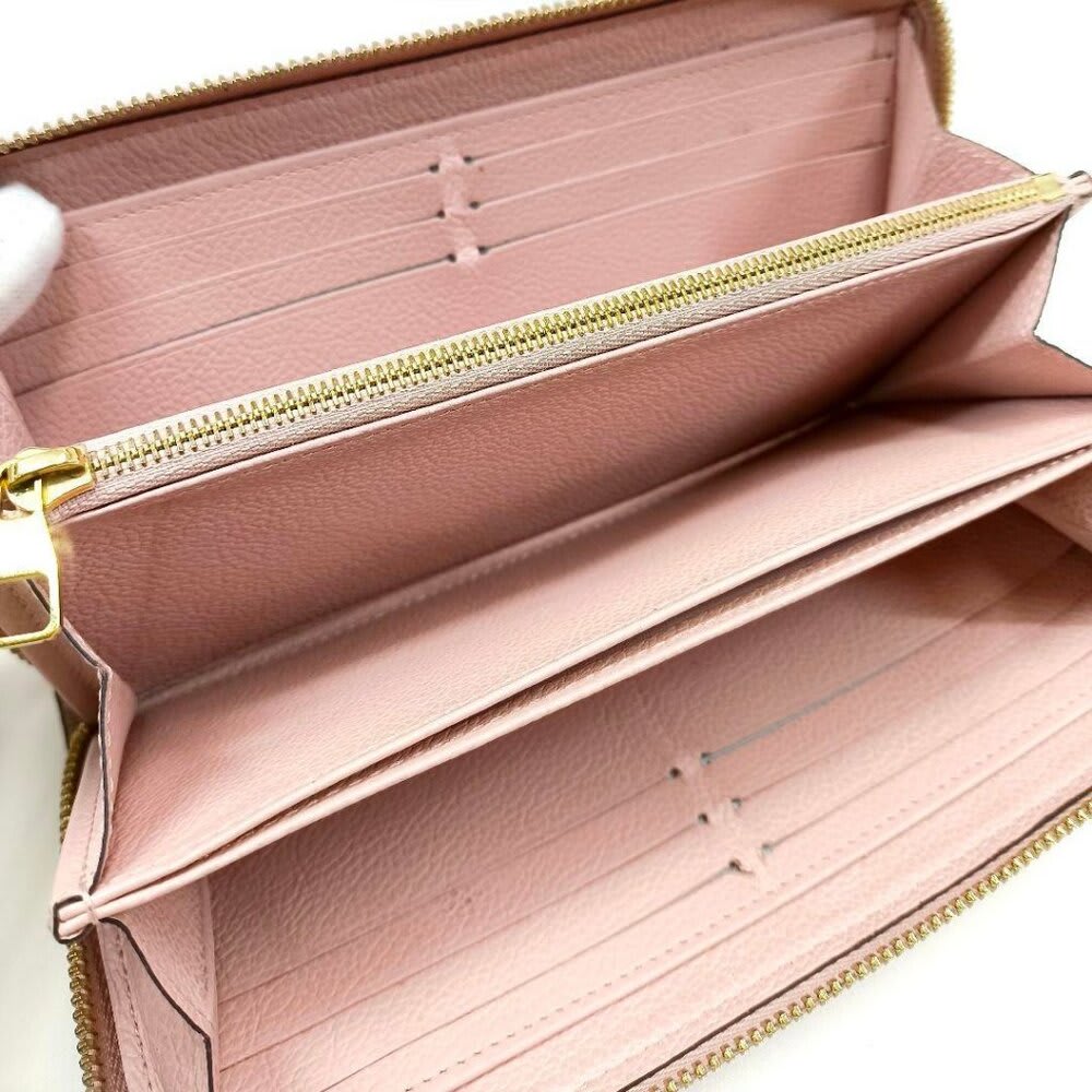 Louis Vuitton Monogram Empreinte Leather Zippy Long Wallet Rose Poudre Pink — view 7