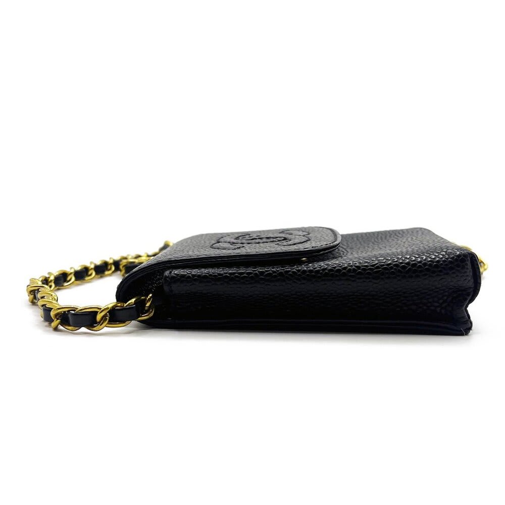 Chanel Vintage Mini Flap Bag Caviar Pouch Cigarette Case Crossbody