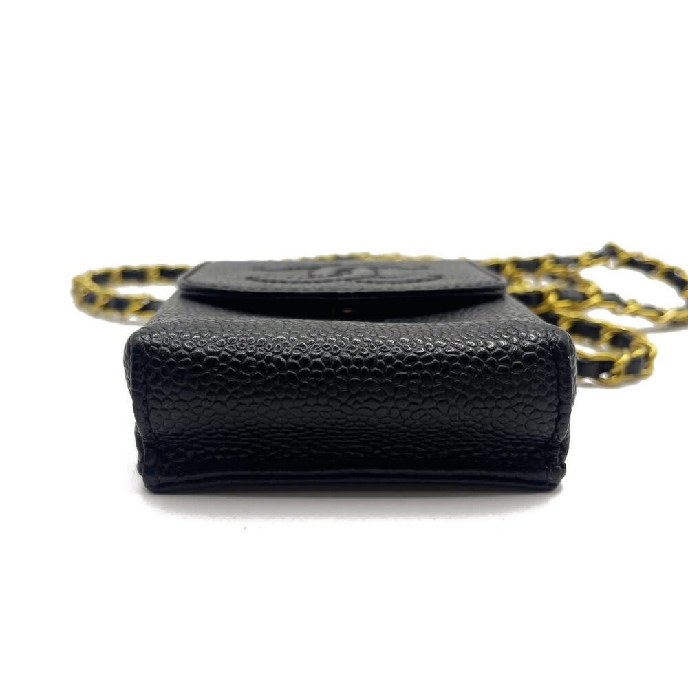 Chanel Vintage Mini Flap Bag Caviar Pouch Cigarette Case Crossbody