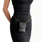 Chanel Vintage Mini Flap Bag Caviar Pouch Cigarette Case Crossbody