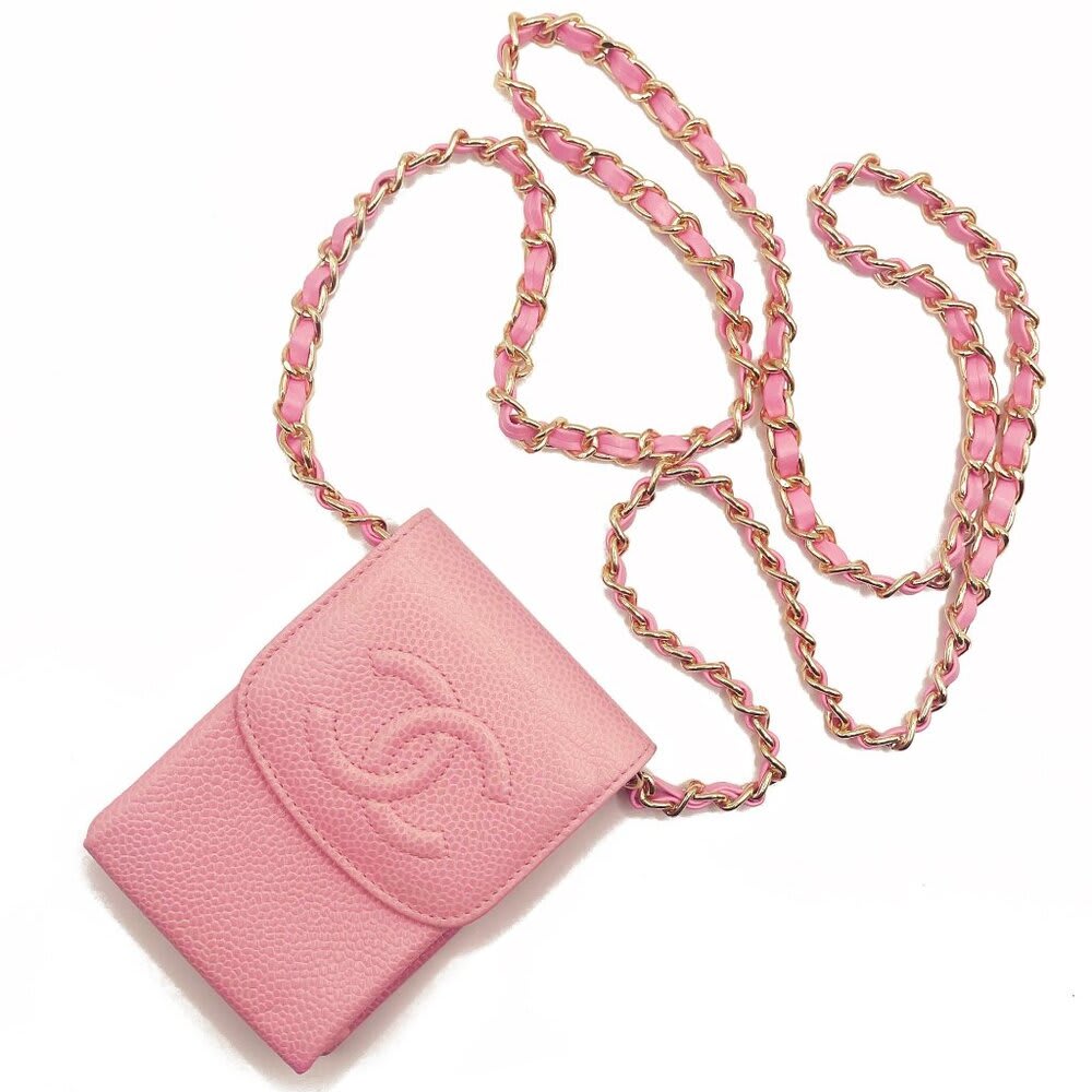 Chanel Vintage Mini Flap Caviar Leather Pouch Cigarette Case Crossbody — view 5