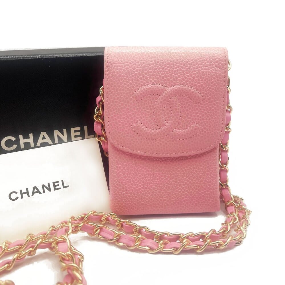 Chanel Vintage Mini Flap Caviar Leather Pouch Cigarette Case Crossbody — view 3