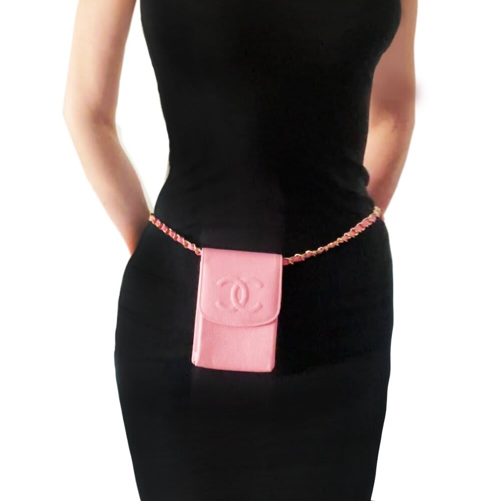 Chanel Vintage Mini Flap Caviar Leather Pouch Cigarette Case Crossbody — view 6