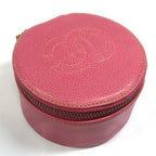 Chanel CC Caviar Round Pouch Jewelry Travel Case Coin Purse Pink — view 4