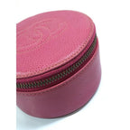 Chanel CC Caviar Round Pouch Jewelry Travel Case Coin Purse Pink — view 9