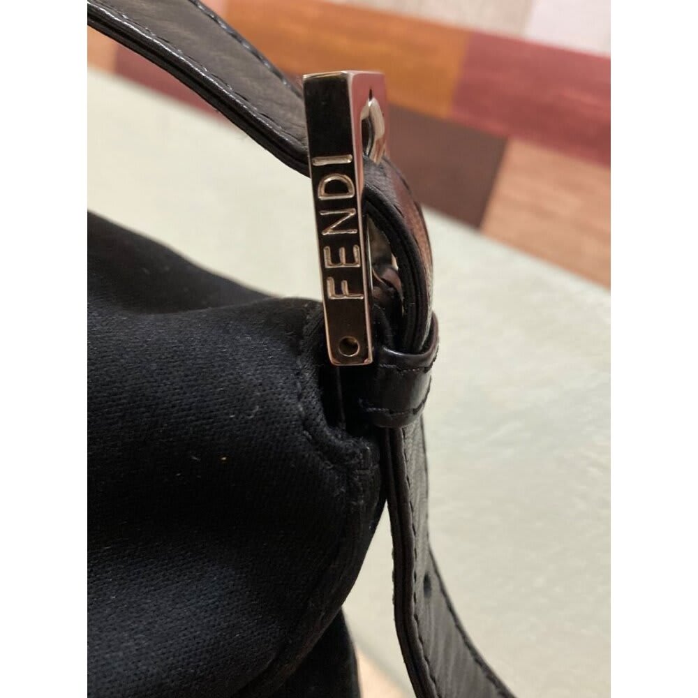 Fendi Mamma Zucca Bucket Baguette Shoulder Flap Bag Black Purse Tote — view 6