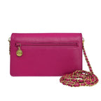 Chanel Caviar Classic Leather Wallet Chain Flap Pink Purse Crossbody — view 5