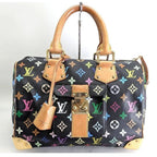 Louis Vuitton Speedy 30 Monogram Multicolor Sac Bag Black Tote Handbag — view 4