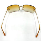 Chanel Vintage Sunglasses Rhinestone CC Logo Rimless Gradient Gold Tint — view 6