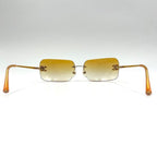 Chanel Vintage Sunglasses Rhinestone CC Logo Rimless Gradient Gold Tint — view 7