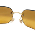 Chanel Vintage Sunglasses Rhinestone CC Logo Rimless Gradient Gold Tint — view 8