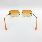 Chanel Vintage Sunglasses Rhinestone CC Logo Rimless Gradient Gold Orange — view 7