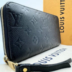 Louis Vuitton Monogram Empreinte Leather Zippy Long Wallet Black — view 2
