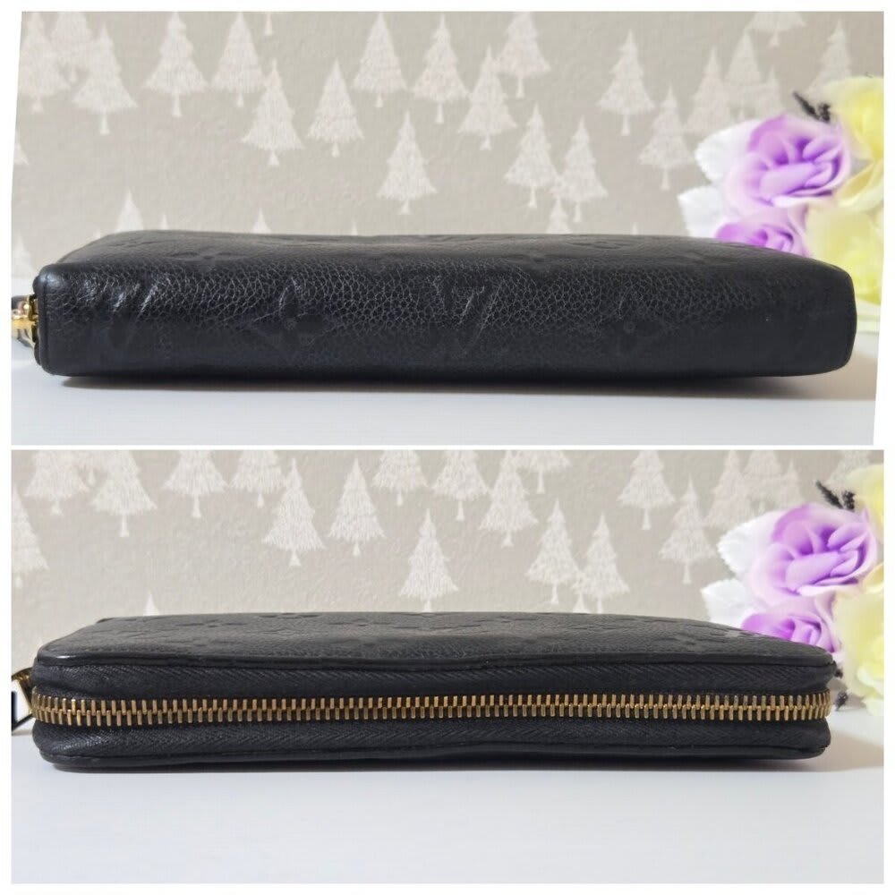 Louis Vuitton Monogram Empreinte Leather Zippy Long Wallet Black — view 5