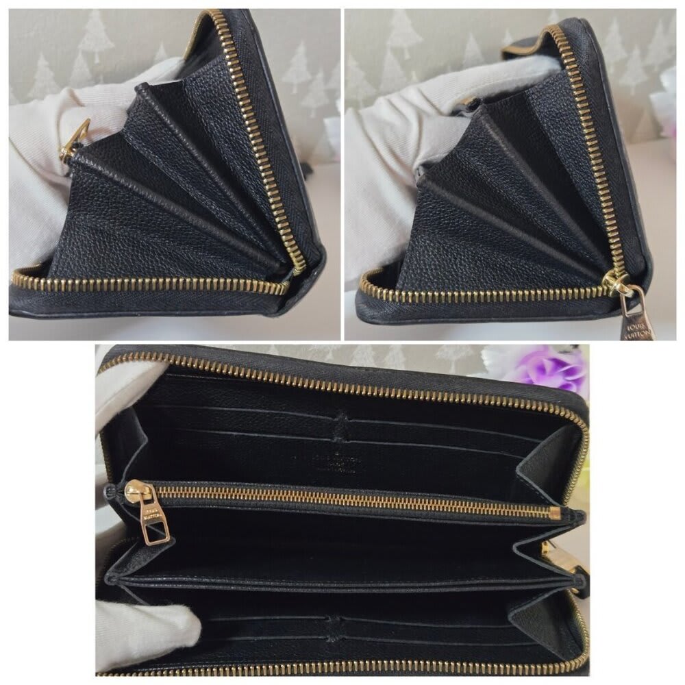 Louis Vuitton Monogram Empreinte Leather Zippy Long Wallet Black — view 6