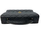 Chanel 24K CC Caviar Vintage Kelly Quilted Flap Bag Black Purse Handle — view 6