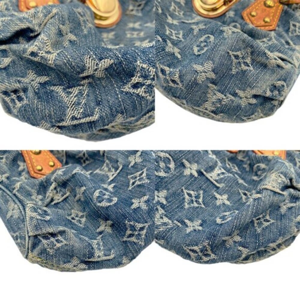 Louis Vuitton Denim Pleaty Monogram Vintage Pouch Pochette Hand Bag — view 9