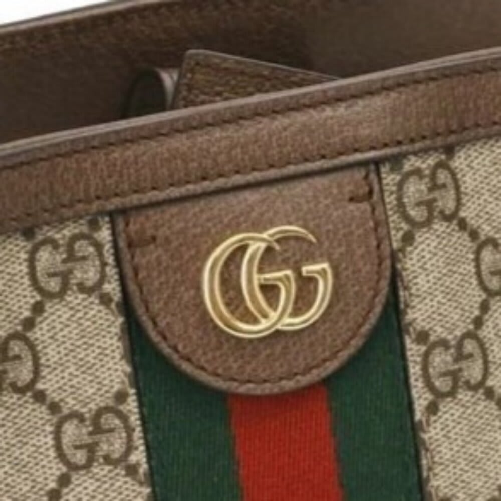Gucci GG Supreme Ophidia Monogram Medium Shopping Tote Brown Tan Purse — view 6