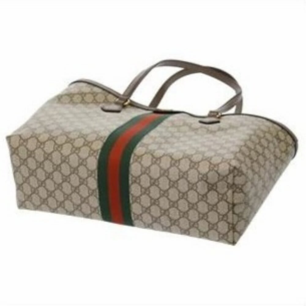 Gucci GG Supreme Ophidia Monogram Medium Shopping Tote Brown Tan Purse — view 8