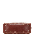 Chanel CC Wild Stitch Vintage Quilted Bowler Hand Bag Lambskin — view 6