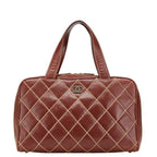 Chanel CC Wild Stitch Vintage Quilted Bowler Hand Bag Lambskin — view 3